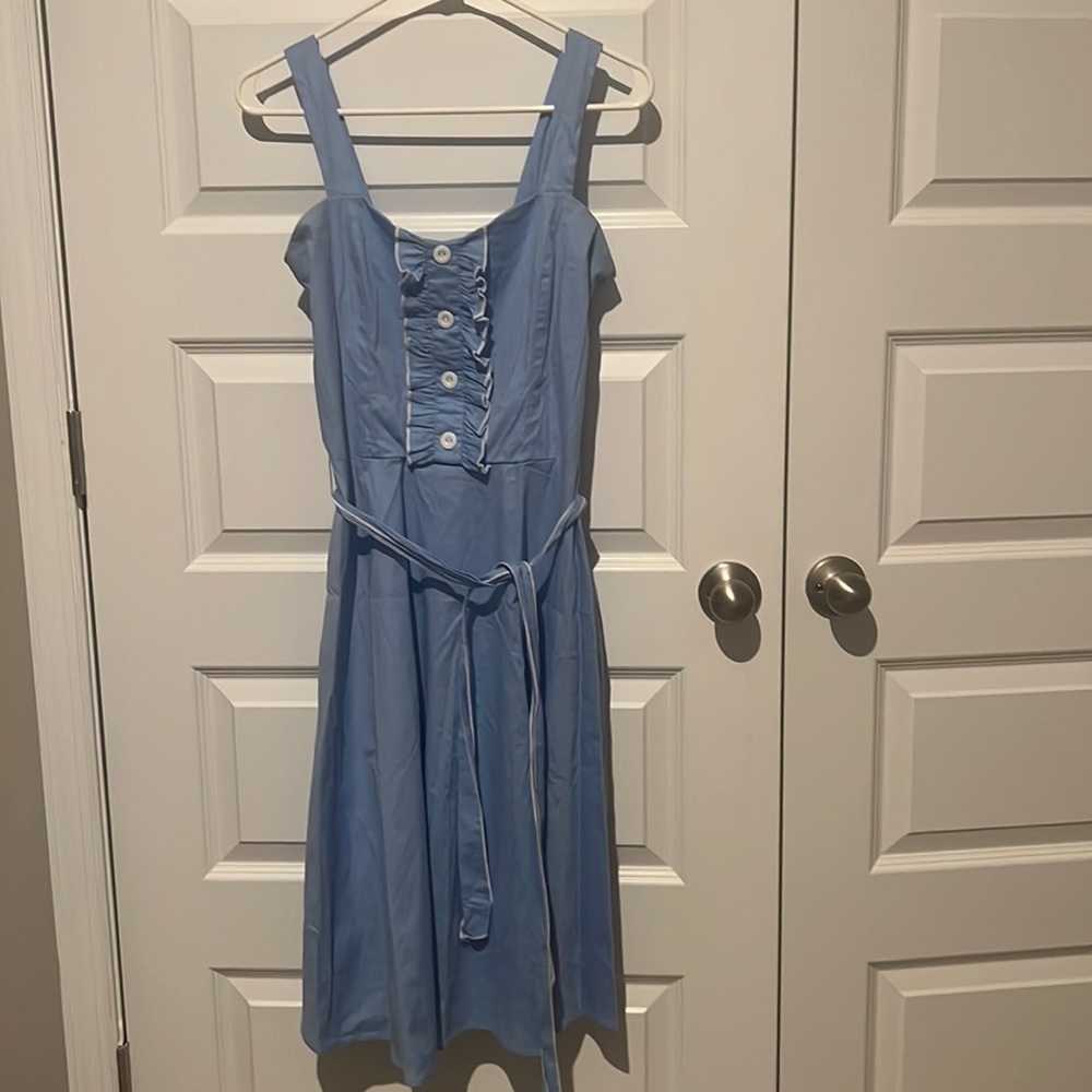 Powder blue rockabilly vintage style dress size L
